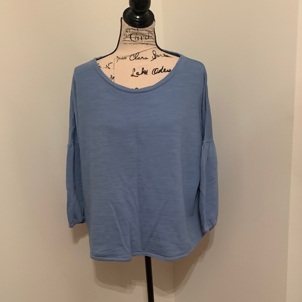 J. Jill Pure Jill Cropped 3/4 Sleeve Top (Periwinkle)
